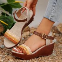 Sandalias de tacón de cuña para mujer, zapatos de verano - details 3