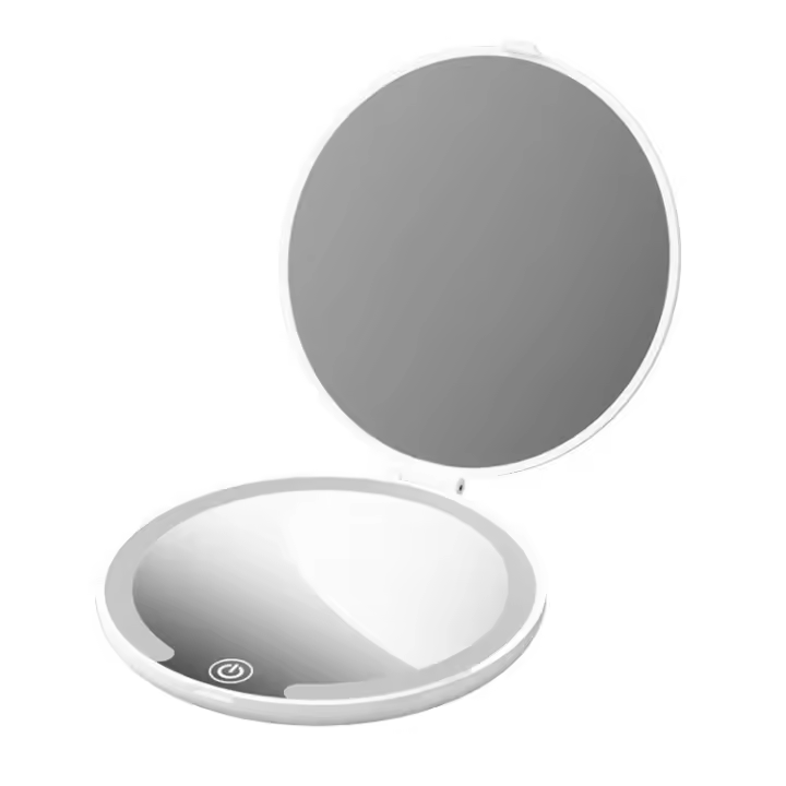 Espejo de maquillaje LED, espejo plegable portátil, espejo de maquillaje portátil, mini espejo de viaje con carga - 1