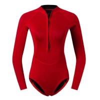 Mujer Diver 2mm neopreno equipo de buceo rosa Bikini de manga larga traje de baño coreano surf traje de baño Snorkeg - details 9