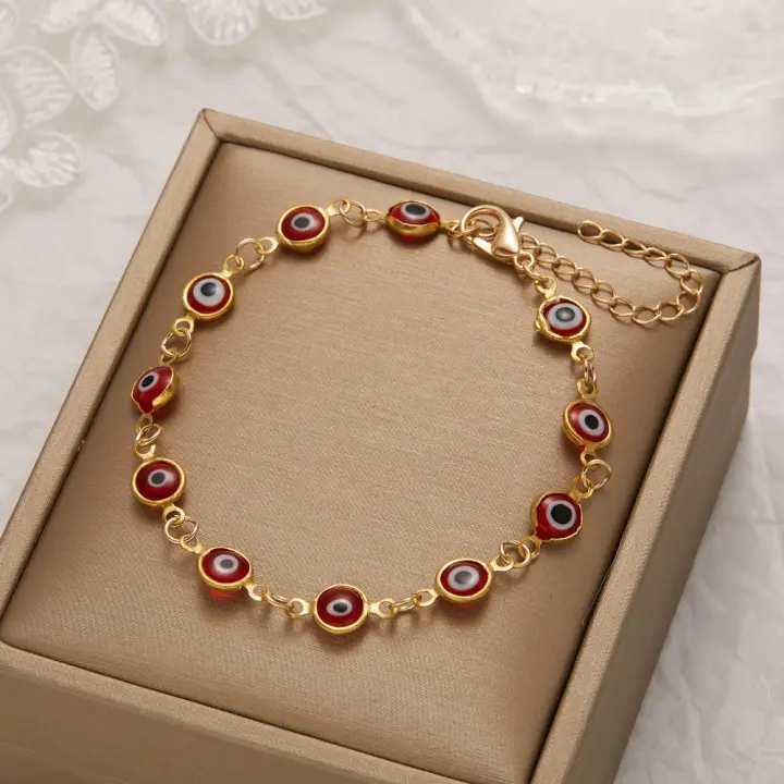 Pulsera Turca de Ojo Azul Ajustable Joyería de Metal Colorido para Hombres y Mujeres - 1