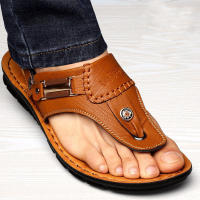 Sandalias para hombre para interiores y exteriores, chanclas de playa, informales, de cuero, sin cordones, dos usos, pantuflas atléticas, suaves,Adecuado para verano, viajes al aire libre. - details 4