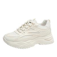 Zapatillas de deporte gruesas blancas para mujer, zapatos de tenis de cuero, zapatillas gruesas para mujer - details 8