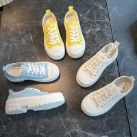 Nuevo versátil cabeza redonda con cordones pequeños zapatos blancos de moda para mujer y cómodos zapatos de tablero deportivo - details 4