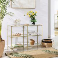 Mueble de Vidrio Templado de 3 Niveles Marco de Metal Morna para Pasillo Salón Dormitorio - details 11