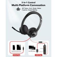 Auriculares Con Micrófono USB Para PC Auriculares Inalámbricos Con Cancelación De Ruido Y Control In-line Para Oficina Y Hogar - details 2