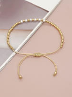 Pulseras de surfista con cuentas chapadas en oro, pulsera con dijes de perlas naturales, joyería de verano hecha a mano para mujeres, regalo para chicas adolescentes - details 4