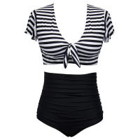 Bikini triangular de cintura alta fat mm plus fat plus size bañador mujer dividido - details 7