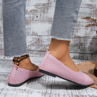 Zapatos planos de tacón plano para mujer, calzado plano plegable, cómodo y poco profundo, Color negro y liso - details 8