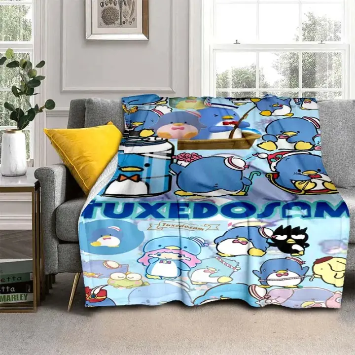 Manta de Franela con Estampado de Tuxedo Sam Cubierta de 4 Temporadas para Sofá, Cama, Viajes, Picnic Regalo Ideal - 1