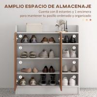 Mueble Zapatero de 2 Puertas Zapatero Estrecho con Estantes Ajustables para 12 Pares de Zapatos - details 21