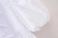 Blusa Elegante de Moda para Mujer 2025 Estilo Informal con Manga Corta y Abombada con Cuello Redondo Top de Algodón con Cordones y Lazo Blanco Dulce - details 6