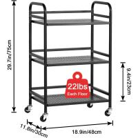Carrito Cocina,Carro Auxiliar de Metálicos de 3 Niveles Cocina o Multiuso con Ruedas,para el hogar,60×30×75cm,Blanco - details 26