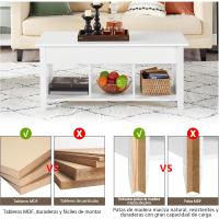 Mesa de Café Elevable con Cajón Estilo Moderno para Sala Patas de Madera Maciza - details 33