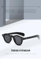 Toyear-gafas de sol ovaladas redondas Vintage para mujer y hombre, lentes de sol de diseñador de marca de lujo, estilo Punk y Rosa, con remaches - details 0