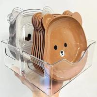 Little Bear Dinner Plate Cartoon Shape Bear Spit Bone Dish Desktop Trash Tray Snack Food Residue Fruit Plate Kitchen Tableware - details 3