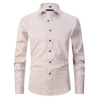 Camisas de hombre Camisas de uso formal con botones de solapa casual - details 11