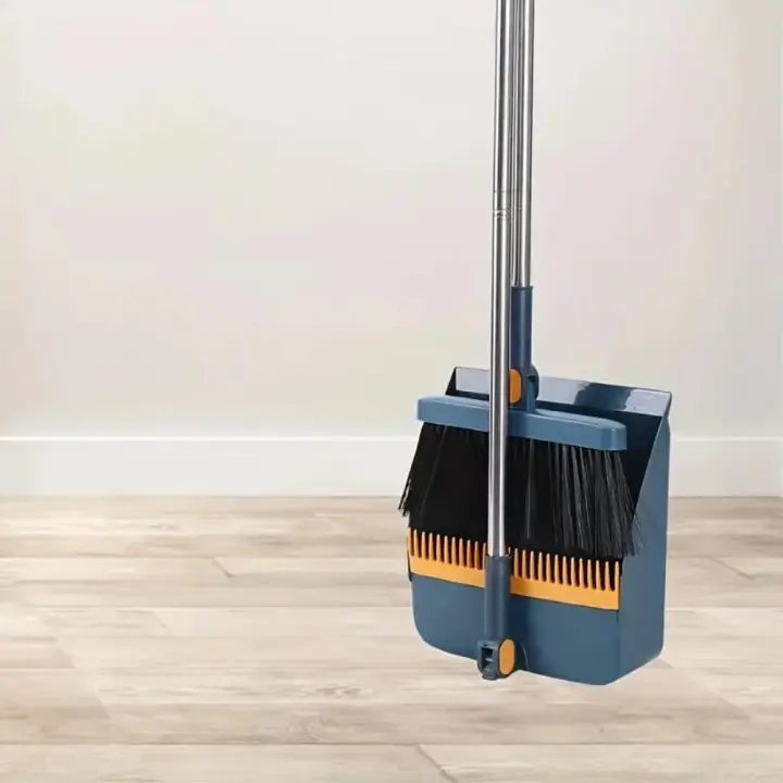 1 Juego de escoba y recogedor para el hogar, escoba de barrido duradera y recogedor con mango largo para el hogar, oficina, dormitorio escolar - 1