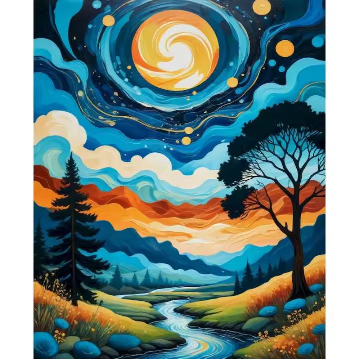 RUOPOTY Pintura por Números de Cielo Estrellado Dibujo Hecho a Mano Moderno para Adultos - 1