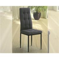 6 Sillas Zuni, Color Gris, Sillas Estilo Moderno, Respaldo y Asiento Tapizado Capitoné, Patas metálicas - details 1