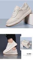 Zapatos Casuales para Hombres, zapatillas blancas De Cuero, Transpirables - details 2