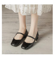 Zapatos Mary Jane con punta cuadrada y pequeña fragancia y tacón grueso - details 5