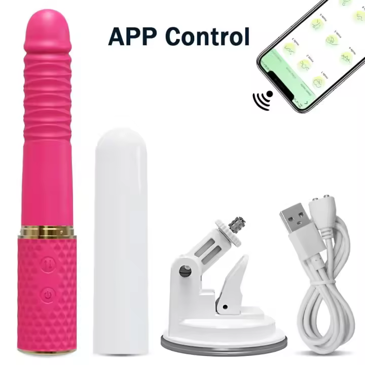 Vibrador de empuje con control por aplicación, consolador grande, punto G Vaginal, masajeador automático hacia arriba y hacia abajo, Coño retráctil, Juguetes sexuales para adultos para mujeres - 1