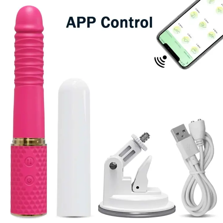 Vibrador de empuje con control por aplicación, consolador grande, punto G Vaginal, masajeador automático hacia arriba y hacia abajo, Coño retráctil, Juguetes sexuales para adultos para mujeres - 1