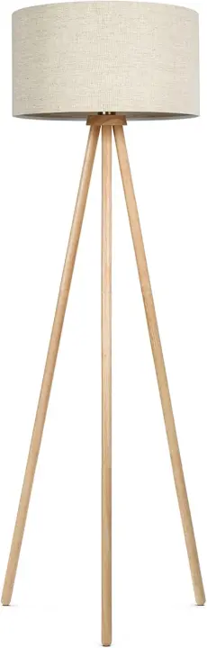 Lámpara de pie vertical de madera con trípode extraíble para sala de estar, dormitorio, estudio. - 1