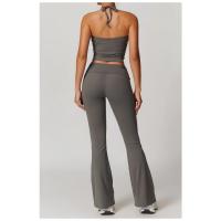 Top deportivo tipo halter sin mangas, ajustado, top corto de yoga para mujer, top de yoga sin espalda con sujetador incorporado y ajuste ceñido. - details 9