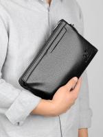 Bolsa de Suafte para Hombres Diseño de Monedero de Tarjeta de Cuero PU con Característica de Cremallera Bolsa de Mano con Correa Ideal para Teléfono y iPad - details 3
