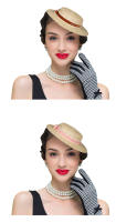 Sombrero de paja de ala corta Retro para mujer, elegante sombrero de copa para fiesta de té y boda con cinta de ganchillo, gorro de viaje de verano para mujer - details 1