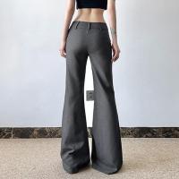 Primavera otoño nueva cintura acampanada desgastada para mujeres, pantalones de vestir de moda coreana - details 4