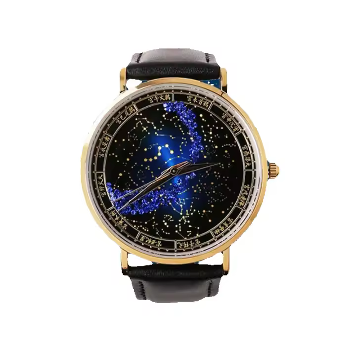 Dugary 40 mm reloj de cuarzo cultural de la ciudad prohibida de China Polaris reloj de moda masculino correa de cuero incrustada en cristal - 1