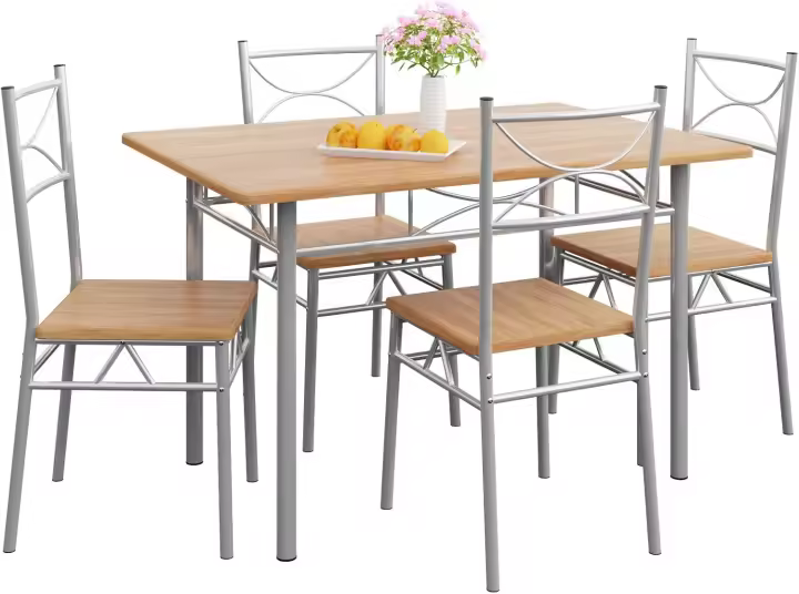 Sillas Paul Muebles de Cocina Comedor Roble Oscuro Mesa MDF Resistente 110x70cm - 1