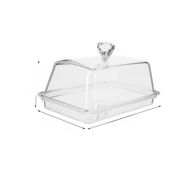 Plato de Mantequilla Transparente con Tapa Accesorio de Cocina Elegante para Almacenamiento de Queso y Pastel Uso Occidental en Cocina - 1