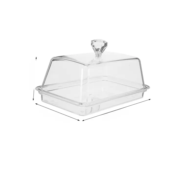 Plato de Mantequilla Transparente con Tapa Accesorio de Cocina Elegante para Almacenamiento de Queso y Pastel Uso Occidental en Cocina - 1