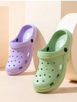 Sandalias De Verano Para Mujer 2024 Pantuflas Impermeables Con Gran Dedo Y Agujeros Zapatillas De Playa Exterior Cerradura Pull on Material EVA Plataforma Sin Tacón Estilo Conciso - details 10