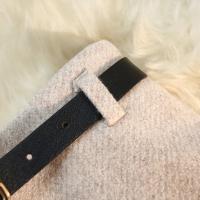 Seulish vintage faldas de lana gruesas para mujer Otoño Invierno nuevo color sólido casual cintura alta A-line faldas de mujer - details 5