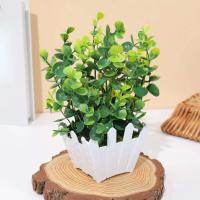 1/4 UDS bonsái Artificial árboles verdes plantas de hierba ETA flores falsas decoración del jardín del hogar fiesta de boda - details 19