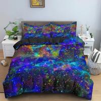 Juego de Cama Galaxy Space Funda Nórdica del Universo 3D Funda de Edredón Psicodélica con Cremallera Juegos de Edredón Doble Rey Regalos para Niños - details 2