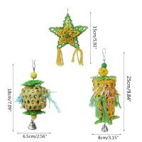 Juguetes Ralladores para Pájaros 3 Pcs Juego de Masticación y Columpio Hecho a Mano de Bambú Adecuado para Pajareras Pequeñas como Periquitos y Papagayos - details 1