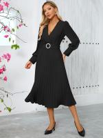 Vestido Largo de Manga Completa para Mujer Color Sólido, Corte en Línea A, Alta Calidad, Lujo Tendencia, Suelto y Elegante - details 27