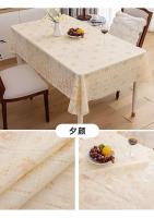 Mantel de mesa de comedor rectangular semitransparente de PVC suave impreso de plástico blanco, mantel resistente al calor - details 6