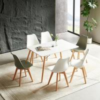 Madera de Haya, para 4 sillas, Mesa de Comedor con Patas de Madera MDF, Color Blanco, 120 x 80 cm (Solo Mesa) - details 2