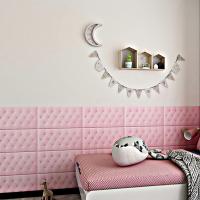 3D Leather Cladded Decor Wall Panel, Shockproof Peel and Stick Wall Sticker Soft Cushion for TV Walls, Children's Bedroom - details 0