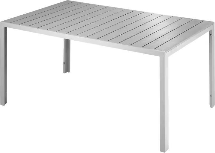 Mesa de Jardín Exterior de Aluminio 150x90x74,5cm Diseño Terraza con Patas Ajustables - 1