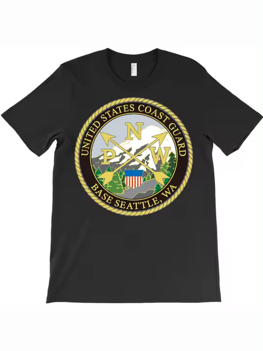 Camiseta USCG Base Seattle, regalo para papá, manga corta con cuello redondo suave y cómoda, 230g - 1