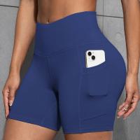 Pantalones cortos de Yoga con dos bolsillos para mujer, pantalones cortos elásticos para correr al aire libre, Color sólido, levantamiento de glúteos, ciclismo, ropa deportiva femenina - details 3
