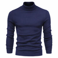 Jersey informal de cuello alto para hombre, suéter de punto, Color sólido - details 8