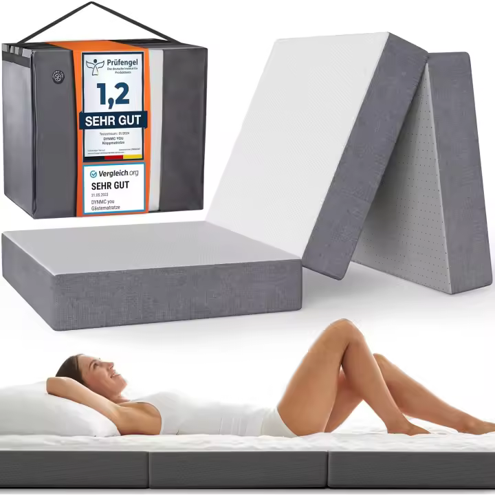 Colchón de Invitados Plegable de Espuma de Memoria, Funda Suave Oeko-Tex, con Bolsa de Transporte Cama Plegable para 1 Persona, Cama supletoria – DYNMC - 1